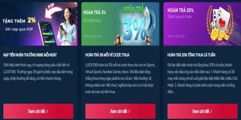 Hình ảnh các khuyến mãi và ưu đãi độc quyền của gacam67